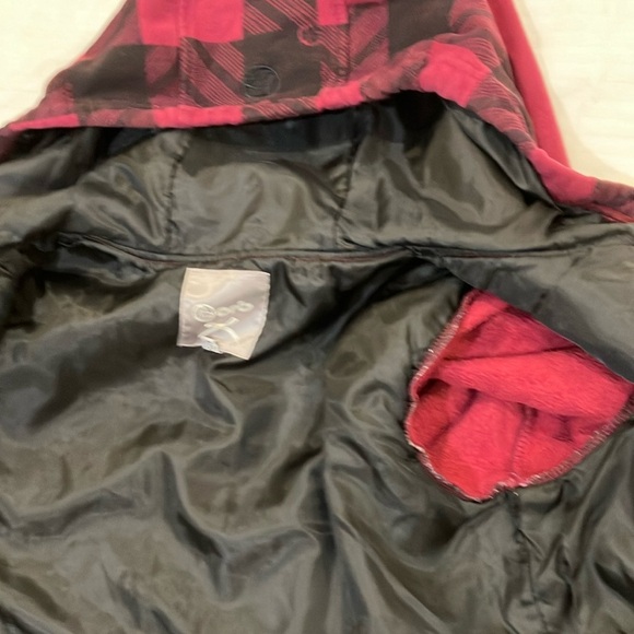 ORB women’s medium Plaid Hooded lined Jacket with lovely large buttons - Picture 8 of 16